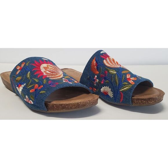 Nella Embroider Floral Sandal by Adam Tucker Me Too 7.5 Slip On K2112712 Boho - Picture 3 of 12
